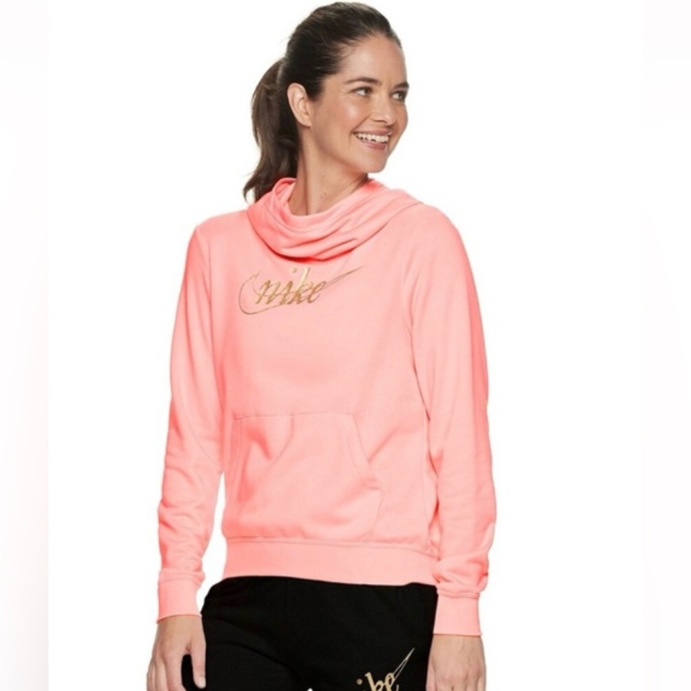 Nike Sports Pink Glitter Pullover Cowl Neck Hoodie size 3X